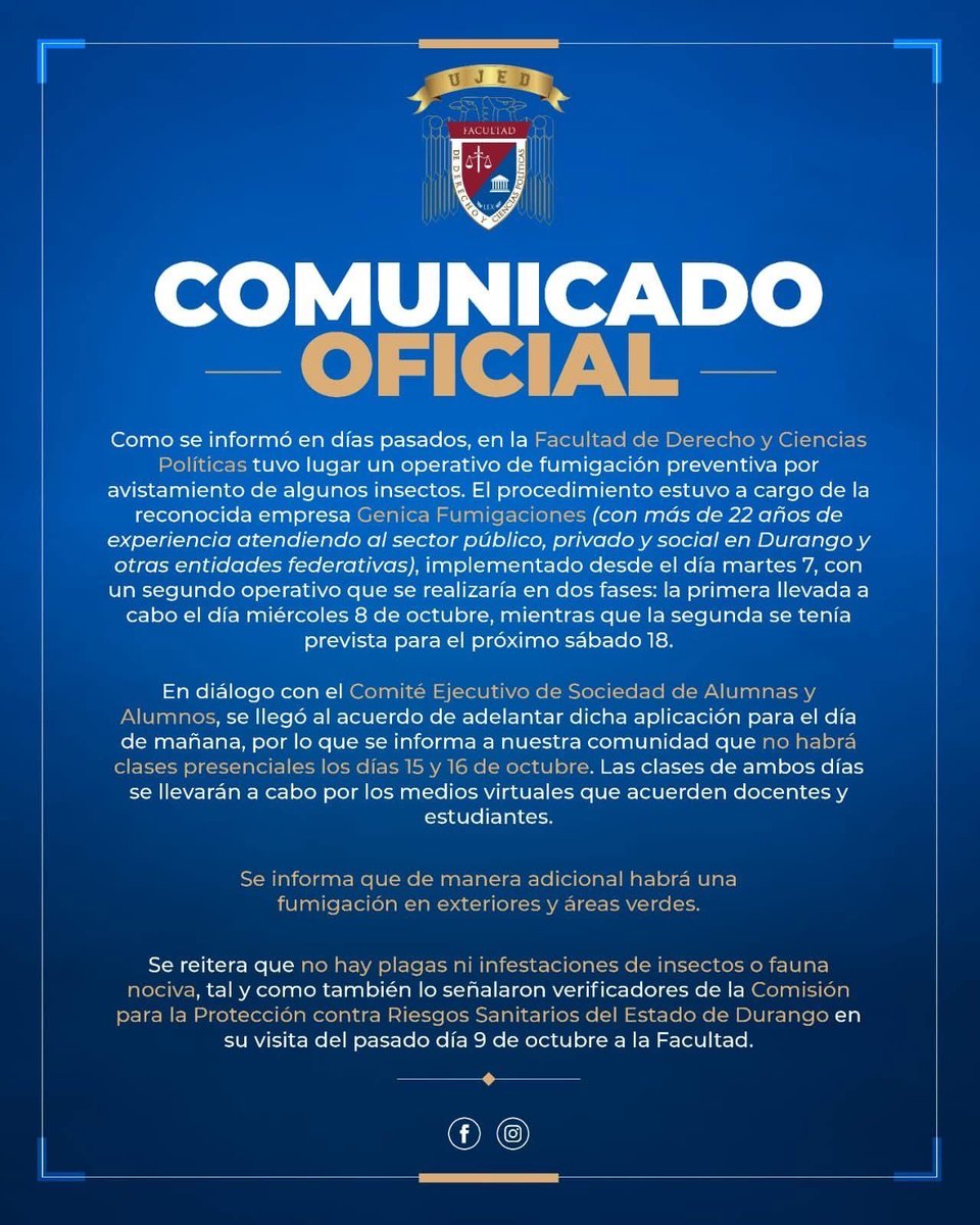 ClaudioMercadoR's tweet image. #Durango | El Dr. Alan Arroyo desmintió una supuesta plaga de chinches en la #FADER y CIPOL de la #UJED. El director de la facultad aseguró que nunca estuvieron en riesgo los alumnos. 
@Sallvatoree