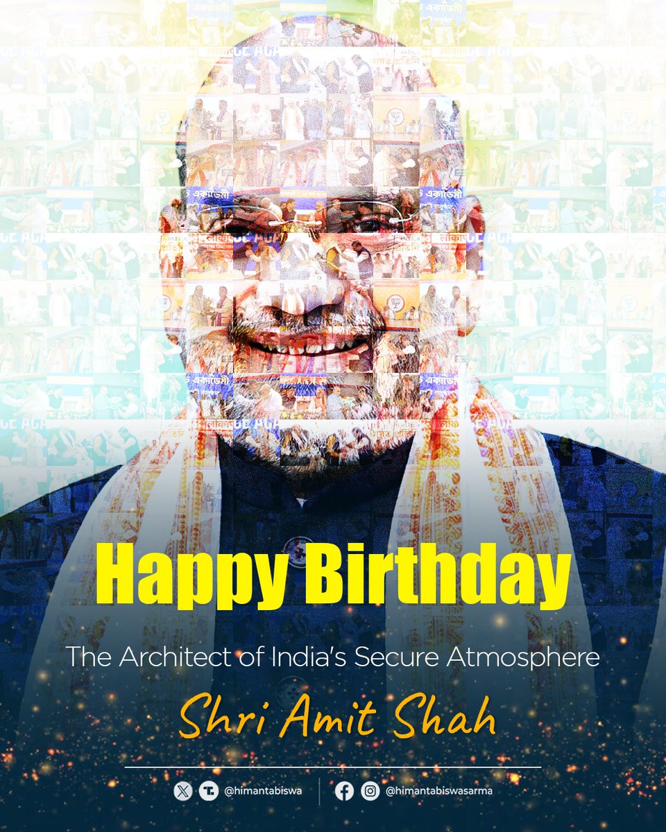 Heartiest birthday wishes to Adarniya Shri <a href="/AmitShah/">Amit Shah</a> ji.

He has been at the forefront of leading Bharat's efforts to eliminate naxalism and ensure a safe and secure nation.

His sharp organisational skills and eye for detail sets him apart as one of Bharat's tallest leaders.