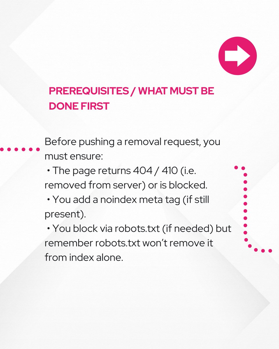 Digilari's tweet image. Google’s URL Removal Tool has been clarified once again: it hides, not erases.
After a hack or indexing mess-up, many SEOs rush to use this as a “delete” tool. But John Mueller reminds us: it’s temporary, not permanent.  #SEO #GoogleSearchConsole #URLRemoval #DigitalStrategy