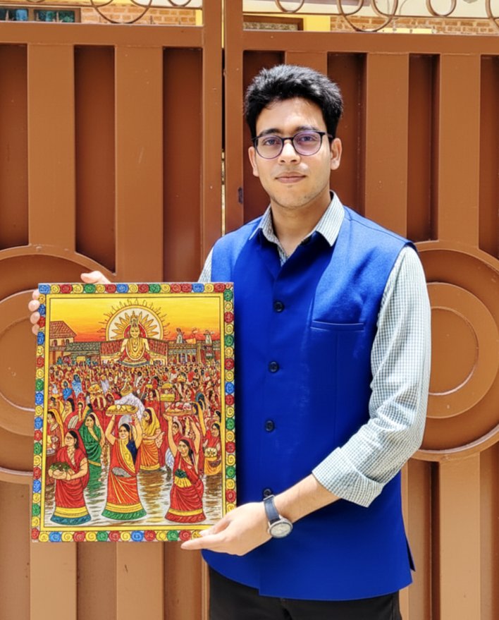 jhaprashu_11's tweet image. सूर्यक आराधना, मातृभूमिक पहचान।
मिथिलाक रंग, श्रद्धा आ सृजनक संग।🙏🎨
#AI 😊 Mithila ❤️