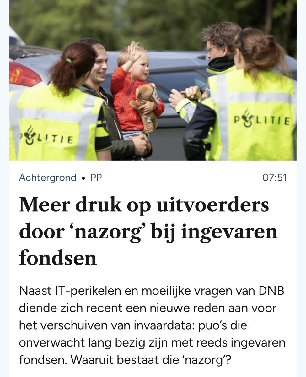 Een nieuwe reden: nazorg voor de reeds ingevaren fondsen.