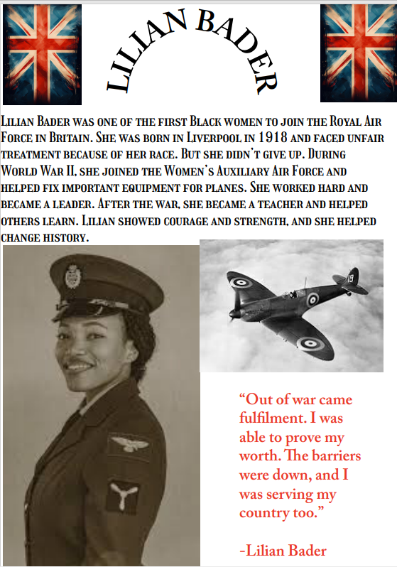 We have been looking at the life of Lilian Bader #BlackHistoryMonth