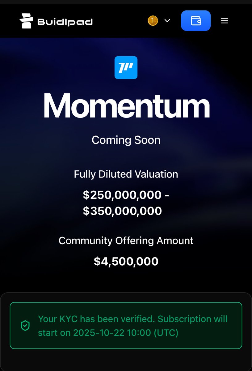 0x_rckfrd's tweet image. Dont miss the chance
In 4 hours registration for Momentum opens
Each Buidlpad sale gets wilder
Wonder how big the oversub this time?
I’d bet on at least x30 😏
I will go for full allocation