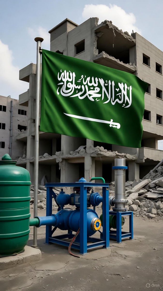 اليوم، أعادت #المملكة_العربية_السعودية تشغيل 4 محطات لتحلية المياه في #خان_يونس جنوبي #غزة بعد أن دمّرتها القوات الإسرائيلية، لتؤمّن الماء الصالح للشرب لآلاف الأسر التي كانت تواجه العطش و الموت في صمت.

ليست هذه أول مرة، و لن تكون الأخيرة، فالسعودية لا تكتفي بالتعاطف، بل تذهب إلى