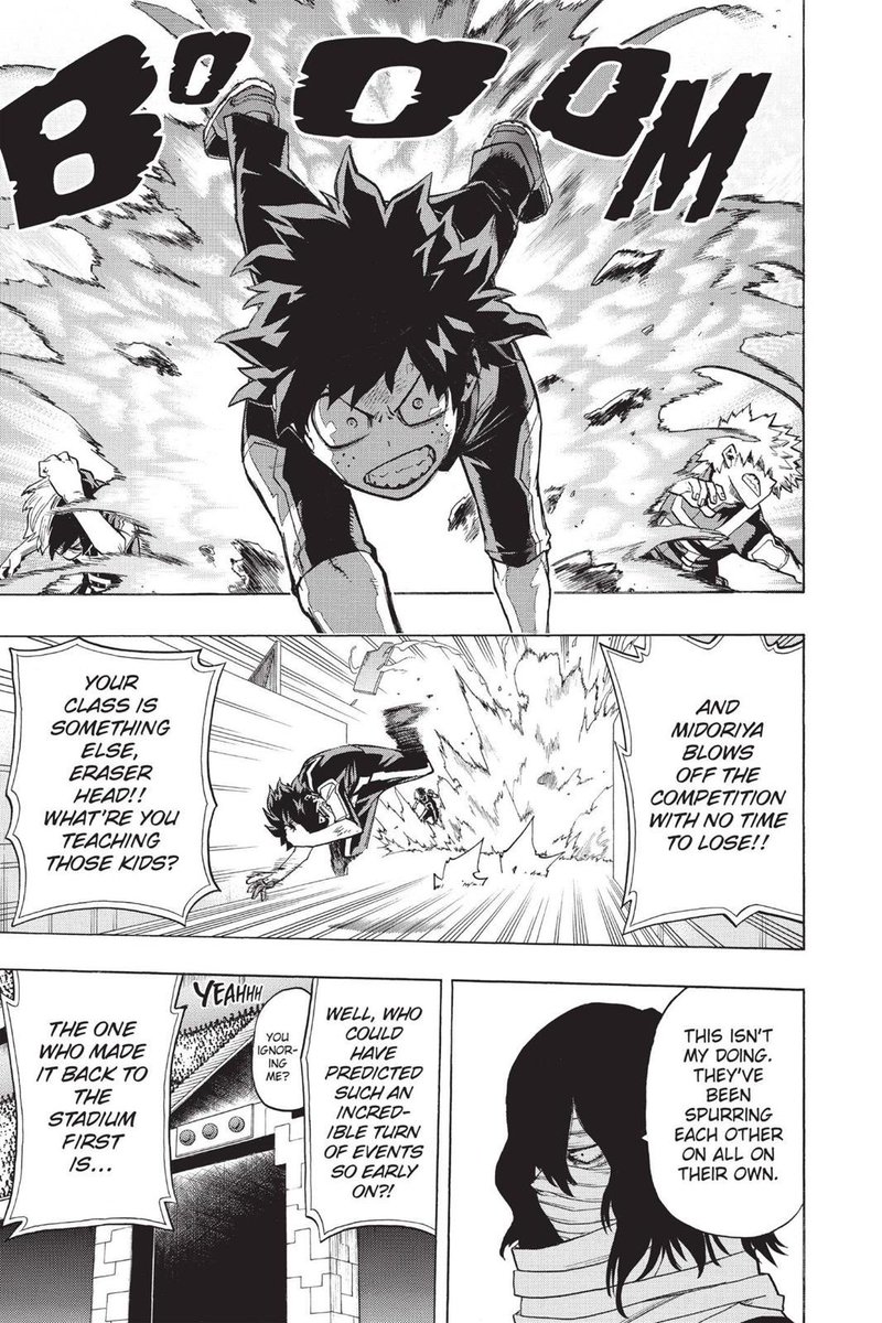 ladolcevolk's tweet image. Didn’t use his quirk once. Just quick thinking, environmental awareness, and the most determination to win.

People don’t take him seriously in some respects bc of their quirk biases but it’s VERY clear Deku was always ahead of everybody else in the real essential hero traits.