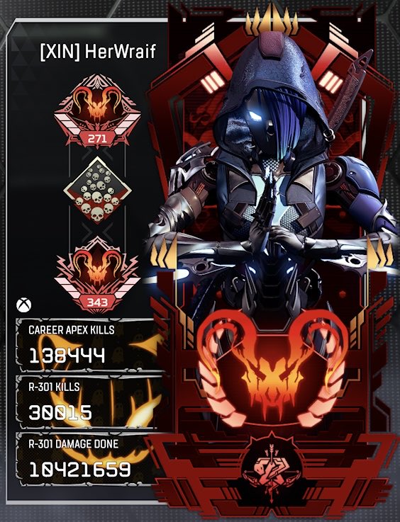 Dang missed my mark of 30k r301 kills 😭 now I just need 30k r99. r400 for the win ! <a href="/HisWhorizon/">🪐💫HER-izon💫🪐</a> <a href="/PlayApex/">Apex Legends</a>