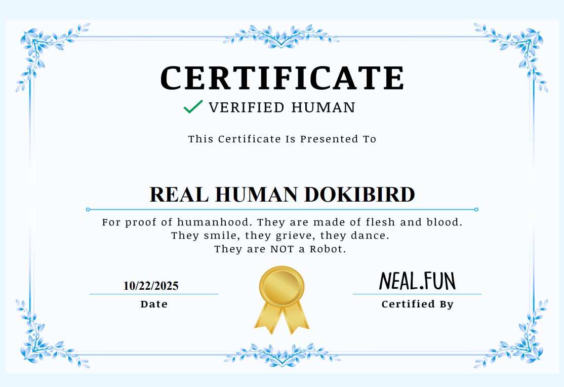 I AM A REAL HUMAN BEING