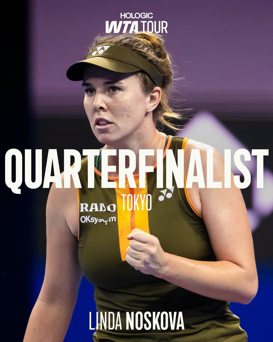 WTA's tweet photo. Quarterfinalist in Tokyo ✊

Linda Noskova | #TorayPPO https://t.co/QjXBAbvijc