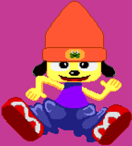 Crabmeat__'s tweet photo. Parappa if he was hashtag retro or something https://t.co/adNXaY06u0