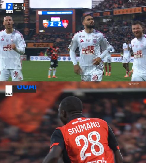 foet247europa's tweet photo. Lorient and Brest shared six goals in a derby that ended 3-3. #FCLSDR https://t.co/998xV151kw