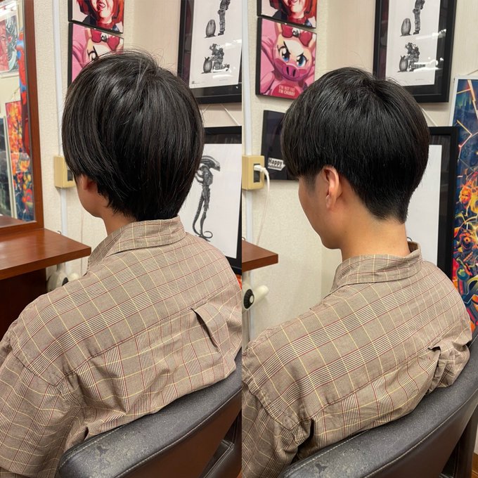 後頭部のシルエットを意識した骨格補正カット😊😊
#akiba #美容室 #fuwat 