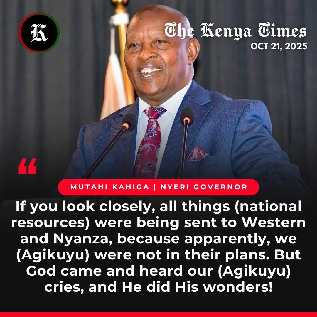 As the UNDISPUTED AYATOLLAH of the Mt Kenya region,  Hon Rigathi Gachagua must call for the immediate resignation or ouster of Gov. Mutahi Kahiga. This is Hon Gachagua's first test in holding to account one of his principal assistants.