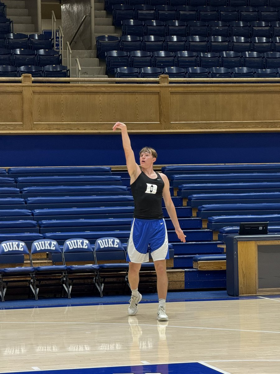 About45 minutes after the game as I’m leaving Cameron.. I see Nikolas Khamenia getting up shots.