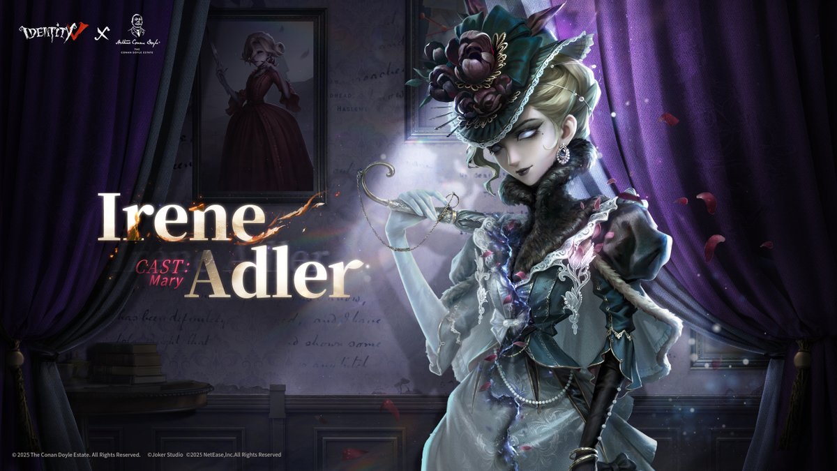 GameIdentityV's tweet photo. Dear Visitors,
At the edge of lies and ashes lurks the greatest secret of the Bohemian Court...
The Identity V × Conan Doyle Estate Crossover Ⅱ is coming soon with Bloody Queen's Crossover Package.
Stay Tuned. https://t.co/8MSefoUbMA