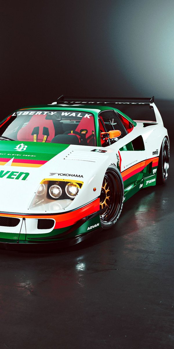 #Ferrari/ LB-Works F40 Liberty Walk in 7-Eleven livery (By Bruno Dias)
🟩⬜🟥 #ClassicCars