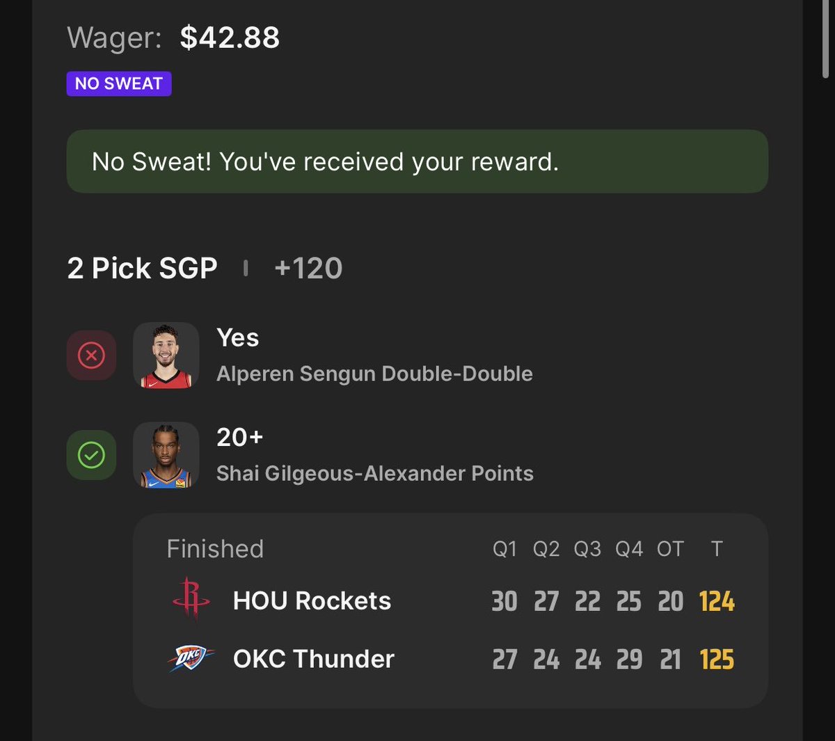 <a href="/DK_Assist/">DraftKings Support</a> game went to OT and Sengun has 11 rebounds?