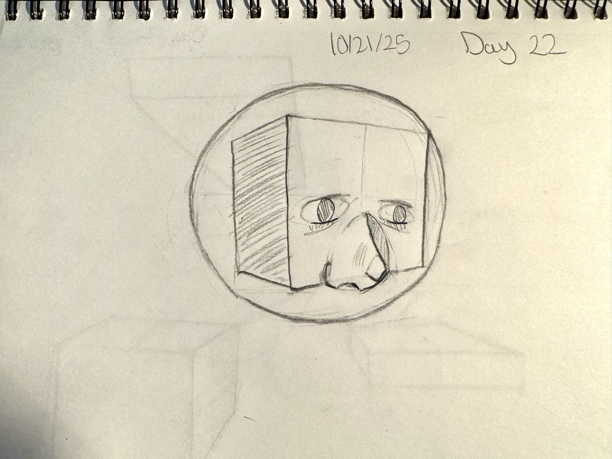 TheOfficialJcr's tweet image. Day 22 - perspective
Was having problems and got frustrated with perspective so I decided to have some fun.
#LearnToDrawIn30Days
#learninghowtodrawin30days