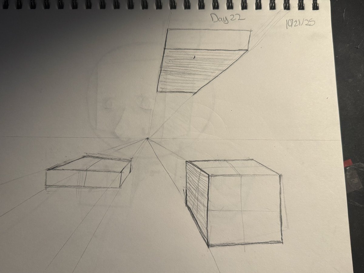 TheOfficialJcr's tweet image. Day 22 - perspective
Was having problems and got frustrated with perspective so I decided to have some fun.
#LearnToDrawIn30Days
#learninghowtodrawin30days