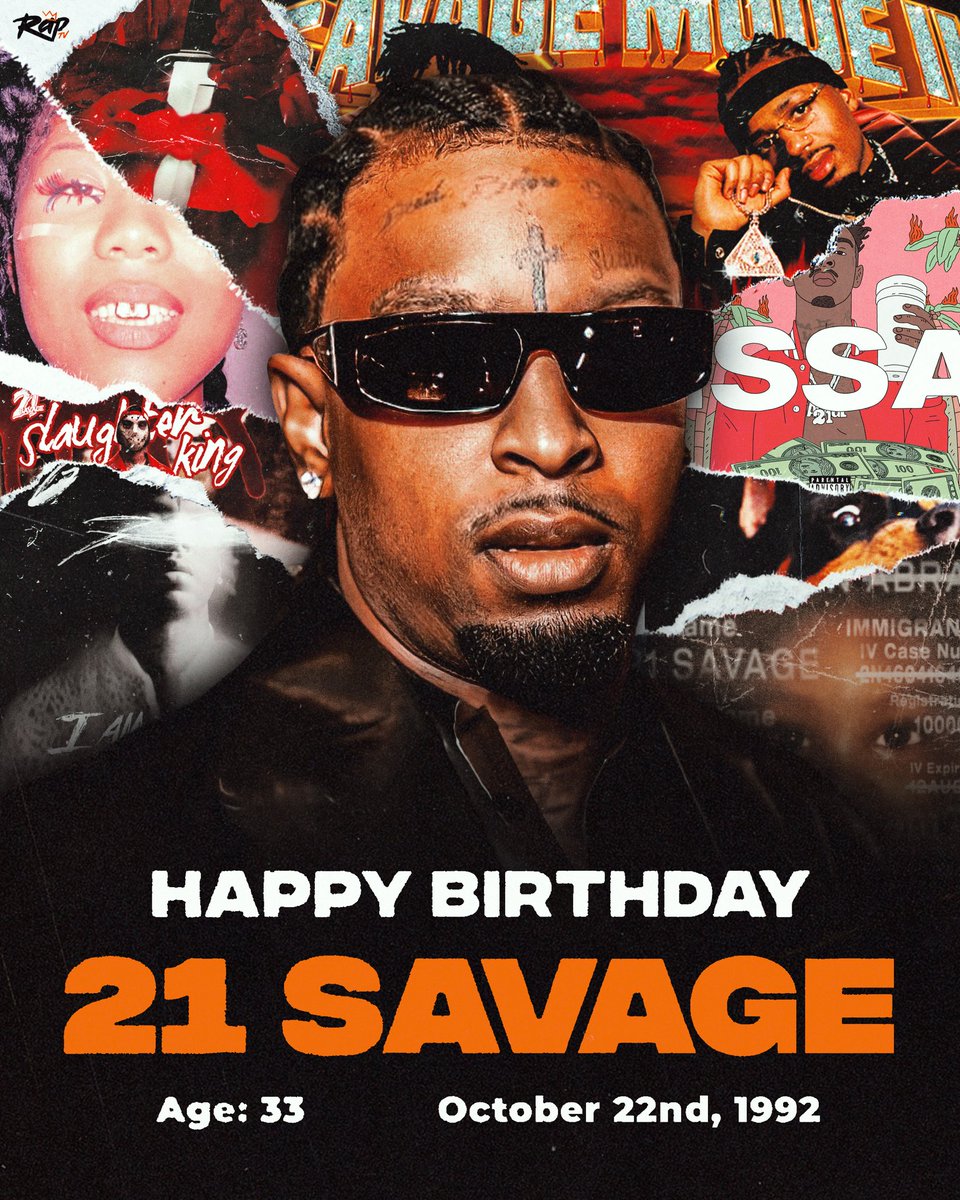 Happy Birthday to 21 Savage‼️🗡️
He turns 33 today🔥

What's your favorite line from 21⁉️