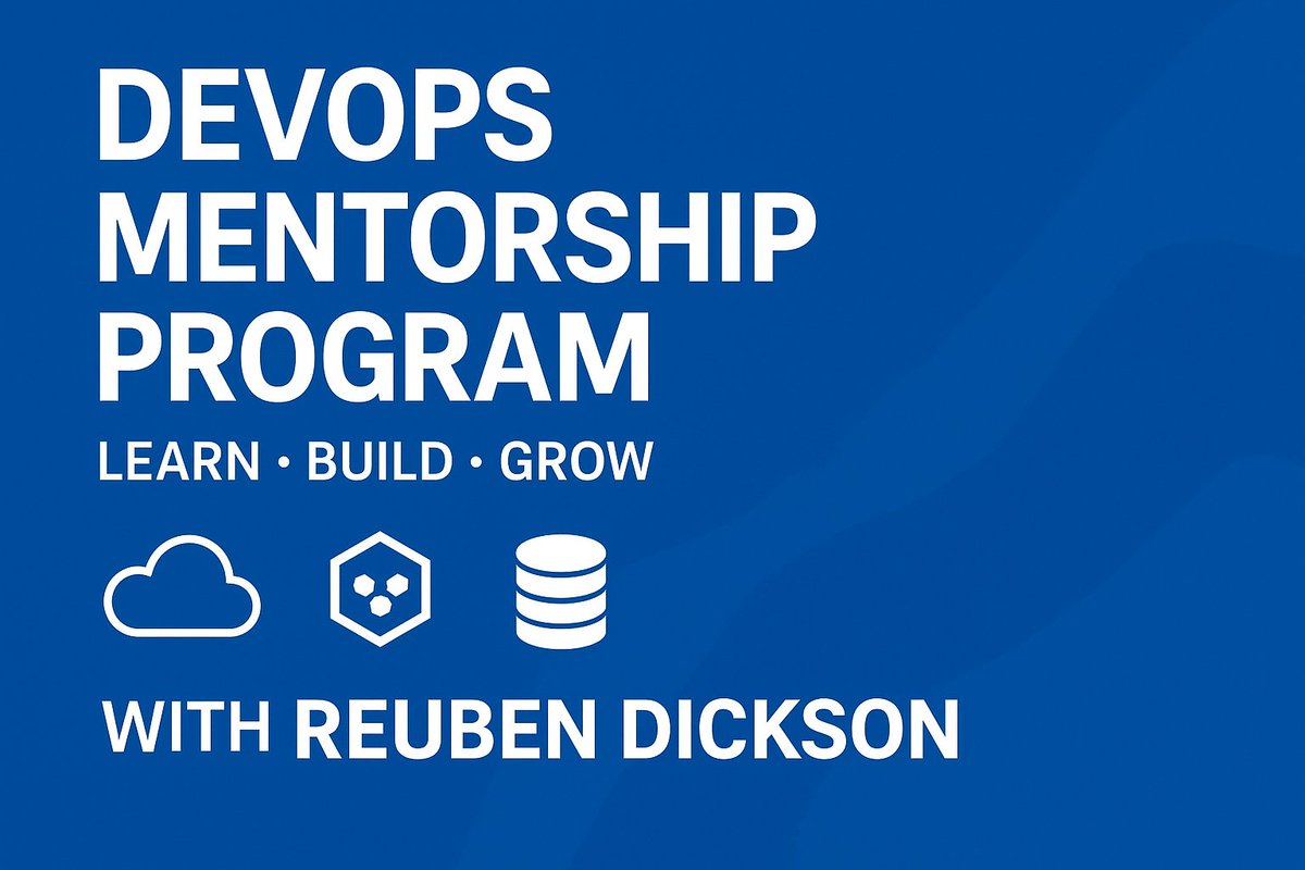 reuben_dicksonE's tweet image. 🚀 Announcing The DevOps Engineering 6-Month Mentorship Program
Over the past few weeks, something amazing has been taking shape — the DevOps Engineering 6-Month Mentorship Program — a community learning initiative I’m deeply passionate about.
Now, I want to officially share..