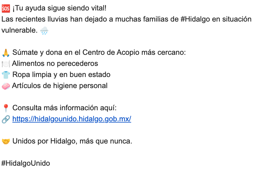CronicaHidalgo's tweet image. ¡Tu ayuda sigue siendo vital!
Las recientes lluvias han dejado a muchas familias de #Hidalgo en situación vulnerable.