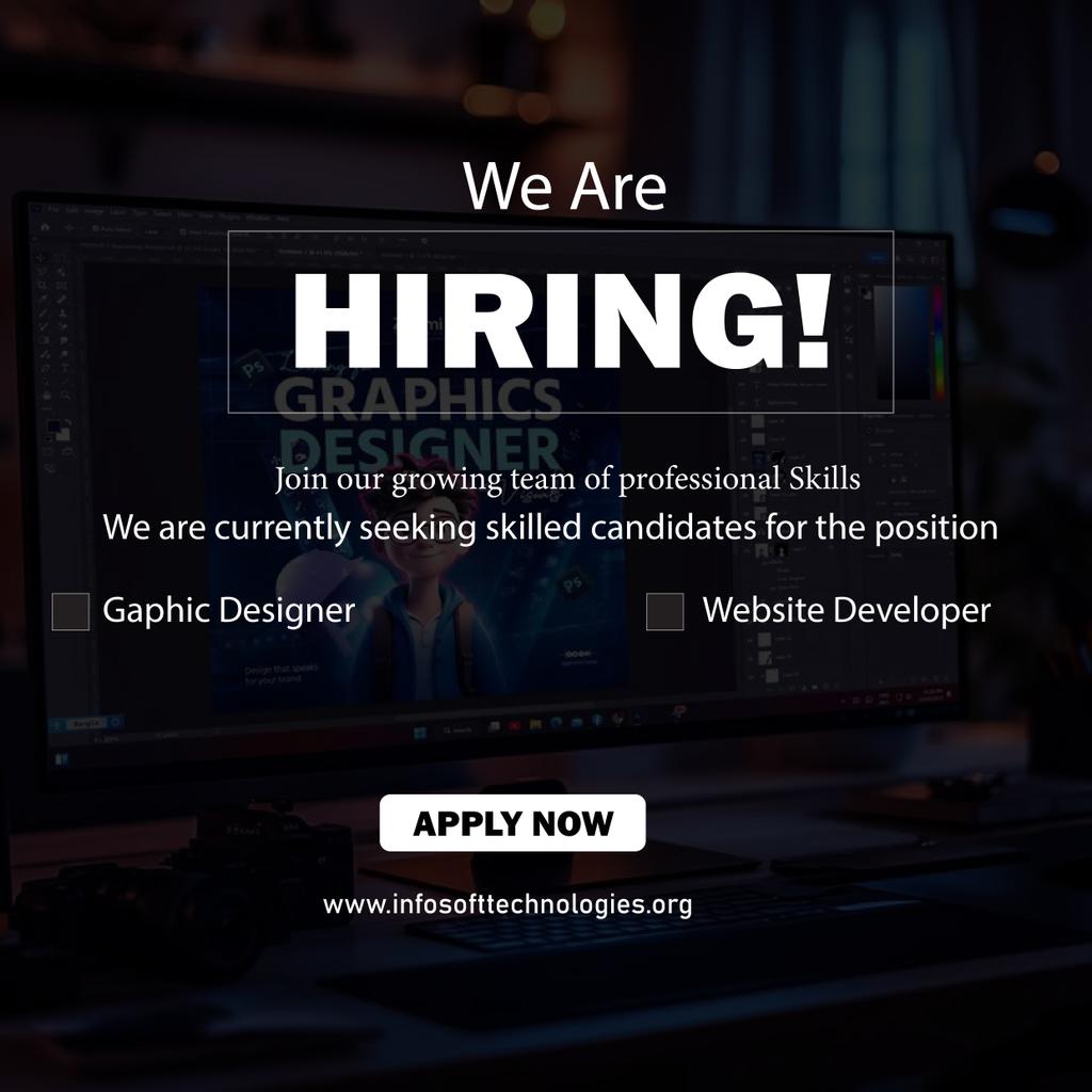 InfoSoftgroup's tweet image. We're Hiring! Join Our Creative Team Today
Are you passionate about creative designs, innovation, and bringing ideas to life? We’re looking for talented individuals to join our company in the following roles:
🔹 Graphic Designer (02)
🔹 Web Developer (01)
infosofttechnologies.org
