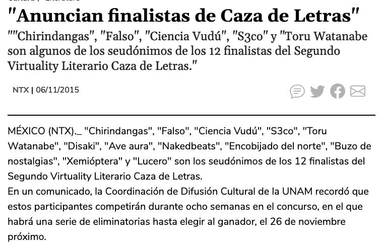 gabovazquezg's tweet photo. 3
#diariodeunmatrimonio fue de las 12 seleccionadas en ese “virtuality”, que tuvo de jurados a #monicalavin, #albertochimal y #alvaroenrigue https://t.co/sCQyfo2OsC