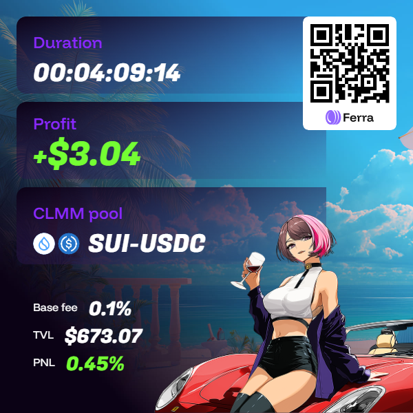 yupaopan's tweet photo. Check out my position on Ferra DLMM!
@ferra_protocol  what a smooth experience and earning at the same time within 4hrs Bang helpful.
If you not doing it you might be missing an Alpha right here right now.

Go check it in $Sui and aggregator is  @CetusProtocol 
Check it out https://t.co/0PD8oyl04n