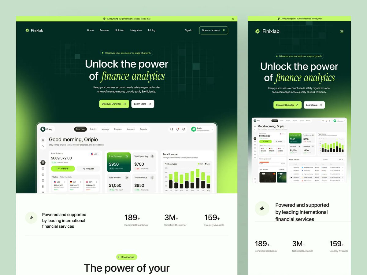 sujon_co's tweet image. Finance Analytics & Fintech SaaS Landing Page Design