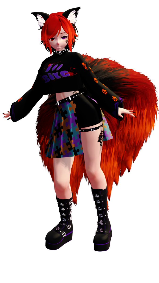 KandiPawz's tweet photo. I've been Having to much fun updating my 3D Outfits OwO still have more to do but this what i got done ~ #Vtuber #EnVtuber #KandiPawz #Kitkami #MMD #3DModel https://t.co/jx4pVSWVpr