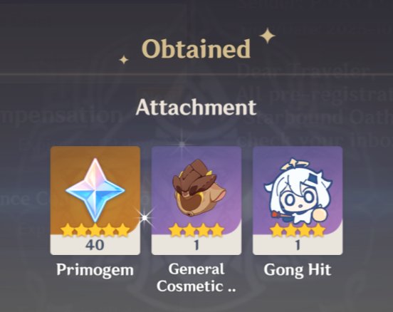 Rewards from the UGC web event Pre-Registration have been sent to the mail

#GenshinImpact #原神