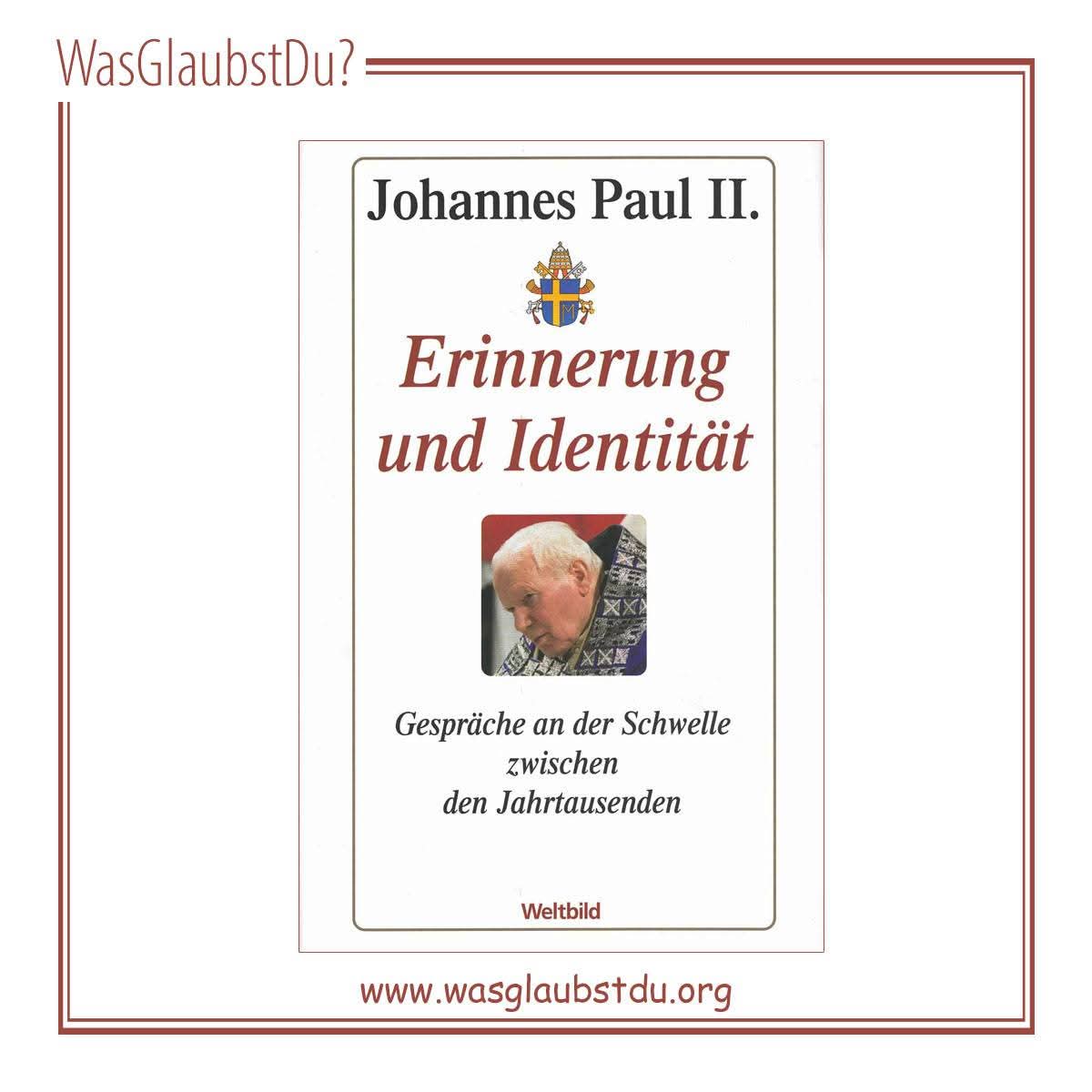22. Oktober – Gedenktag von Papst Johannes Paul II.

In „Gesprächen an der Schwelle zwischen den Jahrtausenden“ beleuchtet der Heilige Vater Phänomene der Gegenwart im Licht der Vergangenheit. wasglaubstdu.org/johannes-paul-…