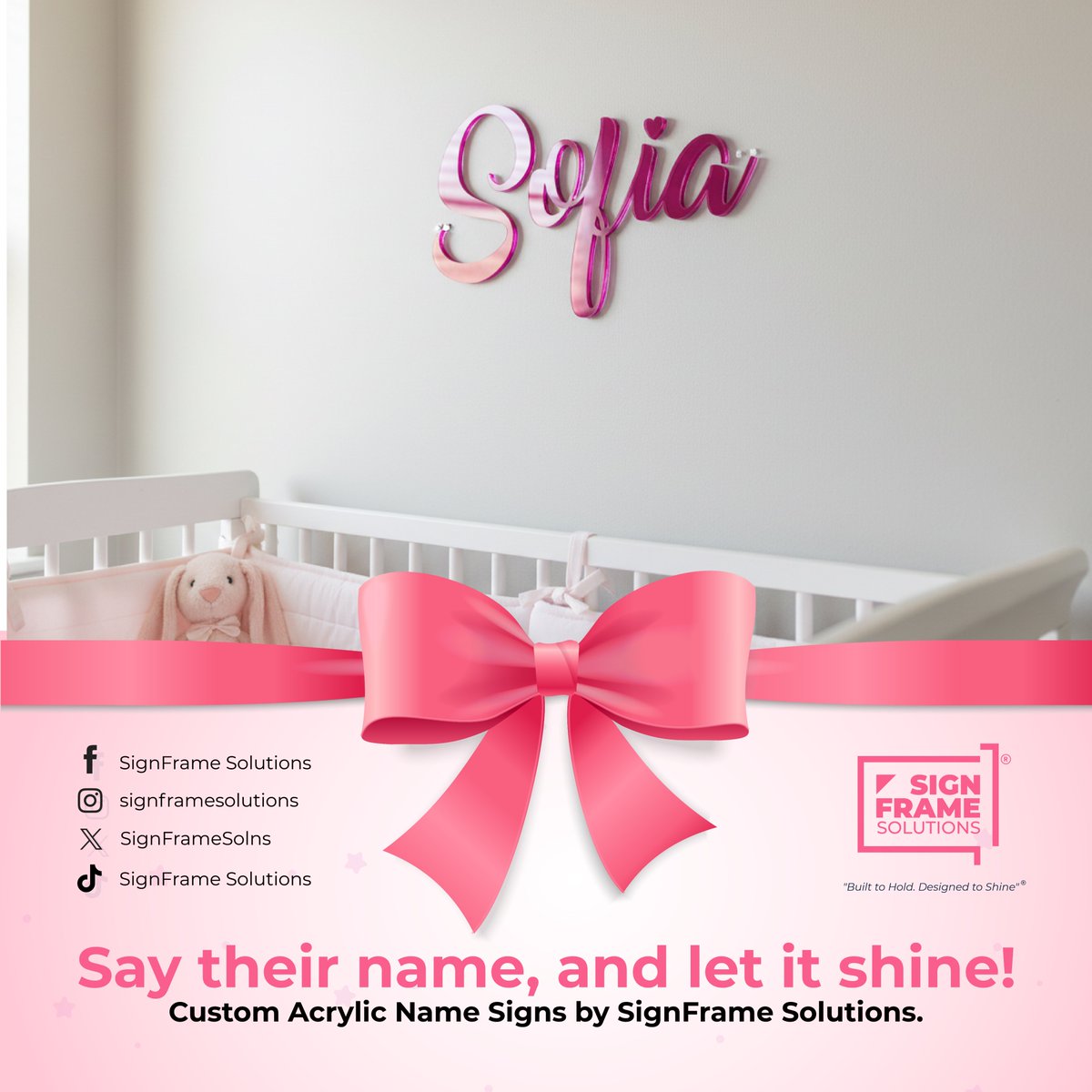 SignFrameSolns's tweet image. "Add a touch of magic to your baby’s room with our acrylic name signs!”
Custom acrylic name signs by SignFrame Solutions
#SignFrameSolutions #AcrylicNameSign #BabyRoomDecor #NurseryGoals #CustomMade #AcrylicSigns #PersonalizedDecor #ModernNursery #NameSignDesign #AcrylicArt