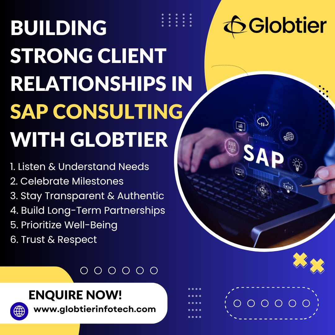 globtierinfotec's tweet image. Strong client relationships in SAP Consulting are built on trust, attentiveness, and consistency. At Globtier, we believe that genuine partnerships go beyond implementations.
𝐋𝐞𝐭’𝐬 𝐜𝐨𝐧𝐧𝐞𝐜𝐭 globtierinfotech.com/sap-consulting…
#Globtier #SAP #SAPConsulting #CloudERP #AI