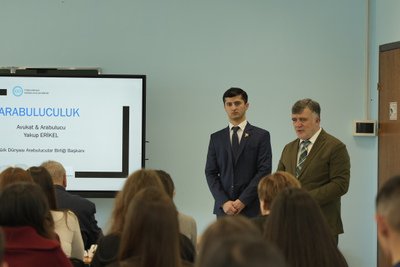 ...
TDAB olarak  #Kazakistan Avrasya Üniversitesi ve Hukuk Fakültesi Ziyaretimiz. Hukuk Fakültesi ögrencileri ve geleceğin hukukçuları ile  #Arabuluculuk dersi. 
...
enu.kz/ru/news/5650
...
<a href="/tcbestepe/">T.C. Cumhurbaşkanlığı</a>
<a href="/adalet_bakanlik/">T.C. Adalet Bakanlığı</a>
<a href="/TC_Disisleri/">T.C. Dışişleri Bakanlığı</a>
<a href="/TCAstanaBE/">Türkiye in Kazakhstan</a>