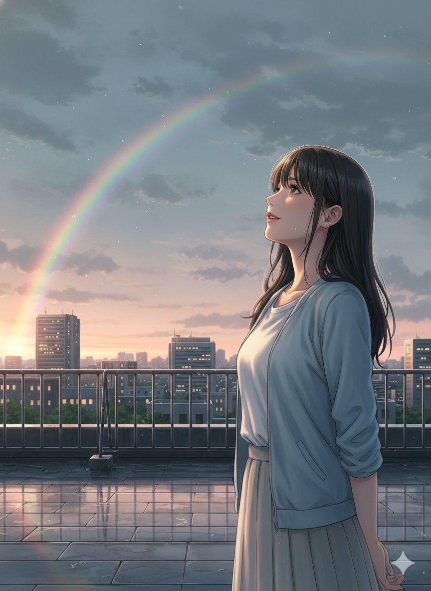 old_nightly's tweet image. 日系插画练习(2)
屋顶午休 · 云与微风
雨后天台 · 彩虹初现