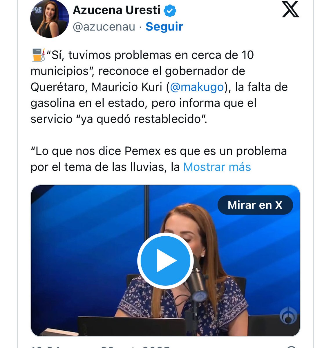 #Desabasto ⛽️ 📢 Mauricio Kuri confirma desabasto de gasolina en Querétaro y revela la causa 

🔗➡️ laopiniondesantiago.com/mauricio-kuri-…