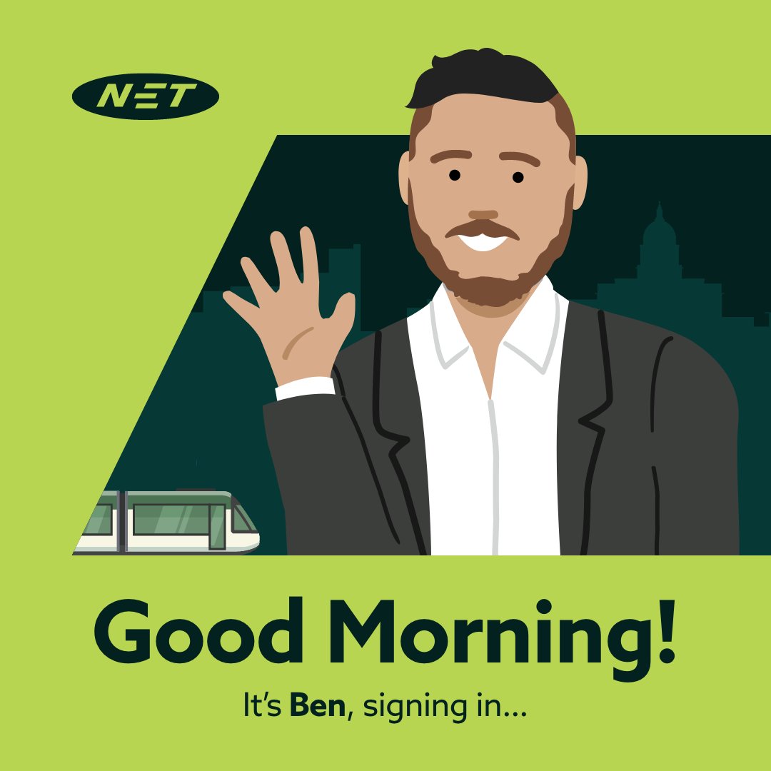 NETTram's tweet image. Good morning, Ben here with your travel updates.
✅ We're running a regular service to all stops.
I will keep you posted with any updates throughout the day
thetram.net/service-status
