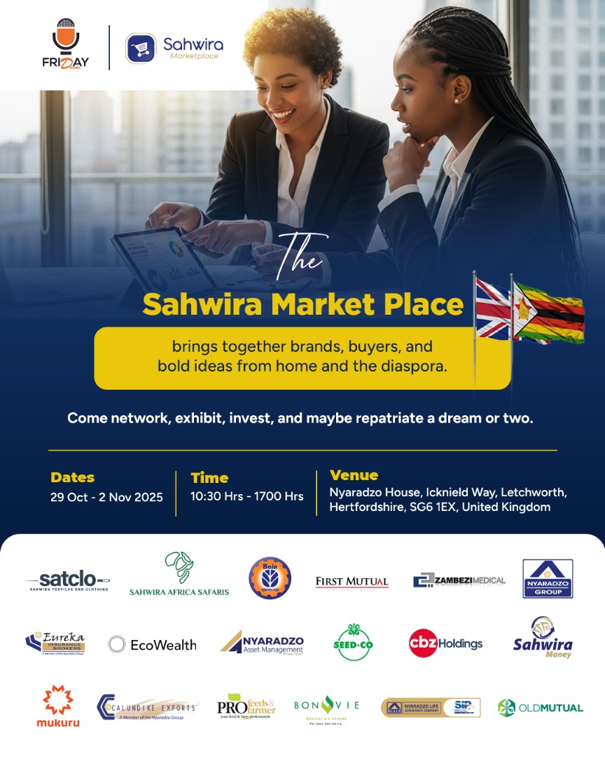Friday Drinks, in partnership with Sahwira Marketplace, bringing together brands, buyers, and bold ideas - offering an opportunity to network, exhibit, and invest from 29 October to 2 November 2025 at Nyaradzo House, Hertfordshire, UK.