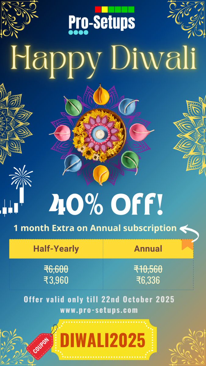 ProSetups_'s tweet image. Limited-time Diwali offer ends tonight! Plus, this pricing will not be back for at least a year.

Use code DIWALI2025 at pro-setups.com to subscribe now.