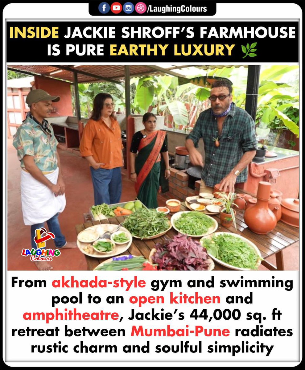 LaughingColours's tweet image. Jackie’s green paradise vibes 🌿
#JackieShroff #Farmhouse #SustainableLiving #EcoLifestyle #MumbaiPune #OrganicLife