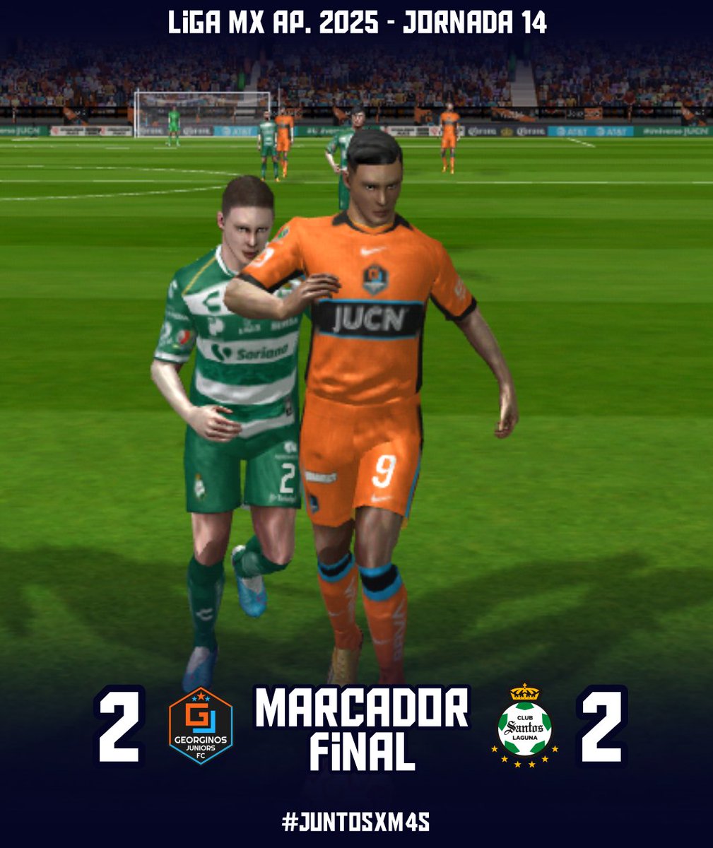 GeorginosJrs's tweet image. ⏱️ / 90+7&apos; / Final del Partido / Finalizó el Partido en el &apos;Ñeris&apos; Madrigal, dónde rescatamos el Empate.

#GJS 2-2 #SAN

Goles:
- Alexis Vega: 10&apos; ⚽
- Victor Guzmán: 90+3&apos; ⚽

#JuntosXM4s