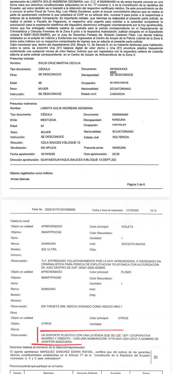 Jennifer Banguera Cornejo, reportada como desaparecida en 2022 era la mejor amiga de Andreina Lamota Solís. En el departamento de ella de sauces 9 se encontró libreta de cta de ahorros de Coop Jep de quien fue su mejor amiga Jennifer banguera la cual aún se desconoce su paradero.