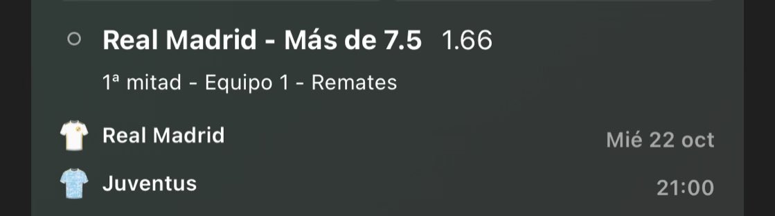 pickgreenpanter's tweet photo. Vamos con esta escalera de remates del Real Madrid en la primera parte. 

STAKE 3
STAKE 2.25
STAKE 1.5
STAKE 1

Ultimo partido en casa en Champions, hasta 18 remates. Vamos 💪🏽💪🏽 https://t.co/urn1IIR1wp