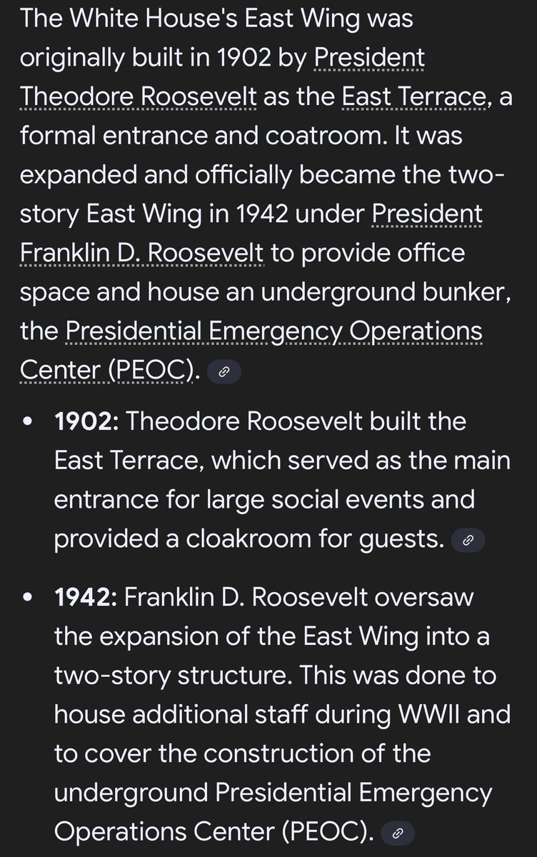 I don’t understand why Trump wrecking the White House isn’t a bigger story. I’ve been in the East Wing many times. Built by Teddy Roosevelt, expanded by FDR, it served a critical function for official gatherings like Medal of Honor award ceremonies and as an emergency ops center.