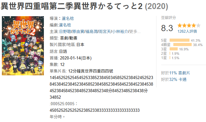 SuUnrealgo's tweet image. 異世界四重奏
補了第1、第2期跟劇場版,把大家放在一起其實意外的滿有趣的,各種混合互動、各種吐嘈都讓人會心一笑,尤其是惠惠跟愛蜜莉雅還是高橋李衣自己跟自己講話,特別有趣,我都會給個8分左右,可以接這季的第3期囉!