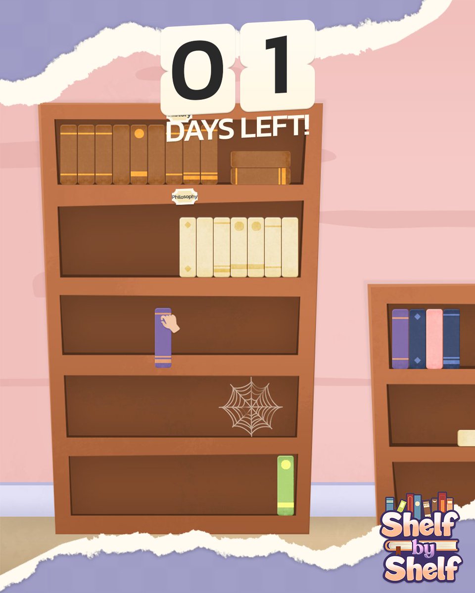 ⌛ 1 DAYS LEFT!

From timeless classics to bold sci-fi tales, from ancient history to the thoughts of great philosophers, every shelf in #ShelfbyShelf tells a different story 💜

#WishlistWednesday #cozygaming #indiegame