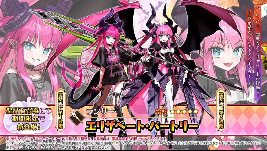 星5ランサー「エリザベート・バートリー」実装
appmedia.jp/fategrandorder…
#FGO
#FGO生放送
