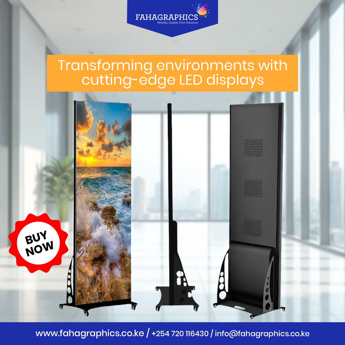 FahaGraphics's tweet photo. Keep your LED screens shining bright! 

Buy or rent our premium LED displays today — and transform your space! 
📞 +254 720 116430 | https://t.co/KVg1BnqxDq

#Fahagraphics #LEDScreens #DisplayCare #DigitalDisplays #AdvertisingMadeBright https://t.co/89PjeBEIpj