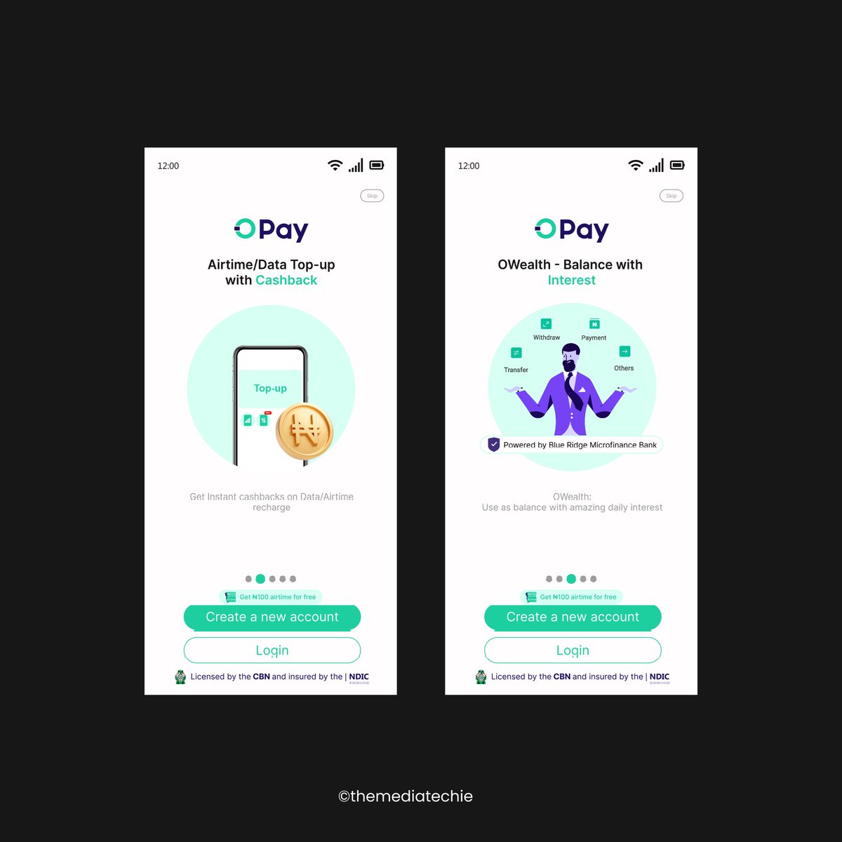 themediatechie's tweet photo. I tried replicating my @OPay_NG onboarding screens today.
I missed a few things but I did it!

What do you think?

#georgegodwin #themediatechie
#productdesign #UIUX 
#harvoxxtechhub #Opay https://t.co/oQCR6nw5jS